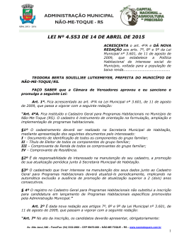 Lei 4553/2015 - Prefeitura Municipal de Não-Me