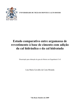 Estudo comparativo entre argamassa de revestimento &agrave; base de