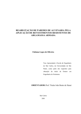 REABILITA&Ccedil;&Atilde;O DE PAREDES DE ALVENARIA PELA APLICA&Ccedil;&Atilde;O