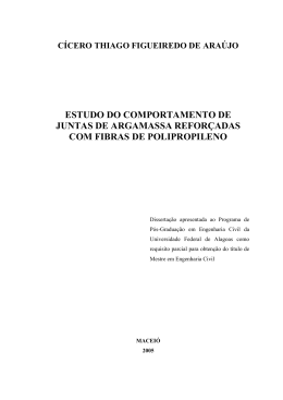 Estudo do Comportamento de Juntas de Argamassa Refor&ccedil;adas