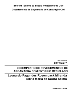 Desempenho de revestimentos de argamassa com entulho reciclado