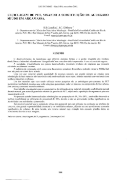 S S Canellas J C DAbreu - RECICLAGEM DE PET, VISANDO A