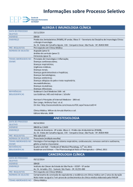 Informa&ccedil;&otilde;es sobre Processo Seletivo