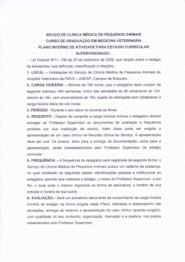 SEVIÇO DE CLÍNICA MÉDICA DE PEQUENOS ANIMAIS