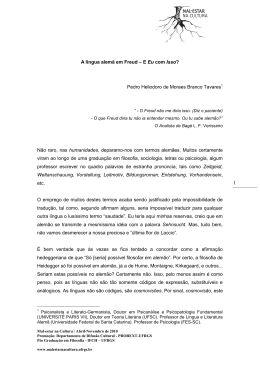 A l&iacute;ngua alem&atilde; em Freud ̶ E Eu com Isso? Pedro