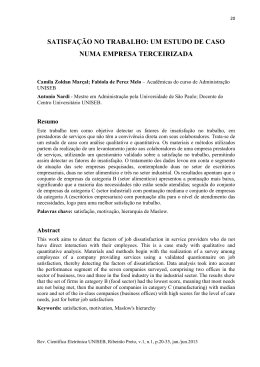 satisfação no trabalho: um estudo de caso numa empresa