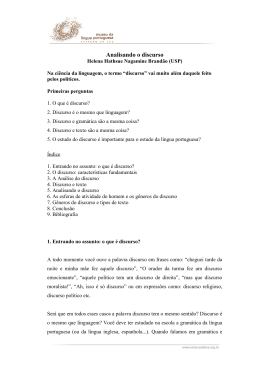 ANÁLISE DO DISCURSO: UM ITINERÁRIO HISTÓRICO