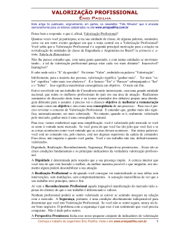VALORIZA&Ccedil;&Atilde;O PROFISSIONAL