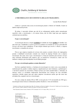 a terceiriza&ccedil;&atilde;o e seus efeitos na rela&ccedil;&atilde;o trabalhista