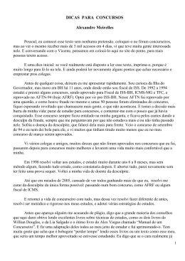 DICAS PARA CONCURSOS Alexandre Meirelles
