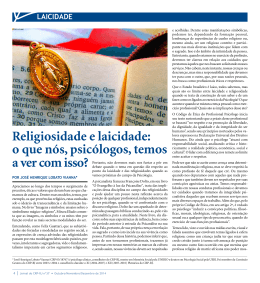 Religiosidade e laicidade: o que nós, psicólogos, temos a