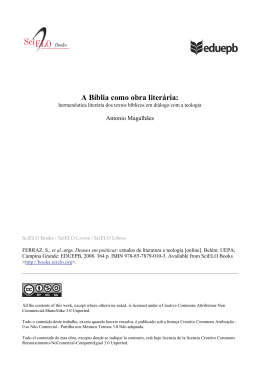 A B&iacute;blia como obra liter&aacute;ria: