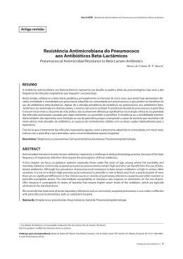 Resistência Antimicrobiana do Pneumococo aos Antibióticos Beta