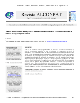 An&aacute;lise da resist&ecirc;ncia &agrave; compress&atilde;o do concreto em estruturas