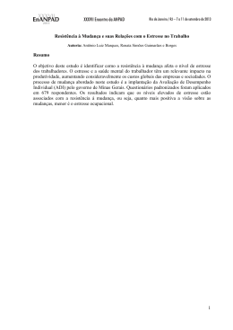 1 Resist&ecirc;ncia &agrave; Mudan&ccedil;a e suas Rela&ccedil;&otilde;es com o Estresse