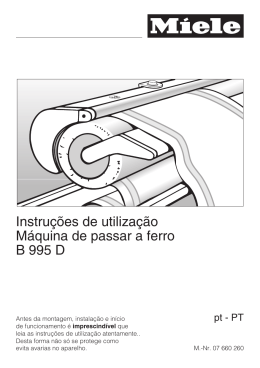 Instruções de utilização Máquina de passar a ferro B 995 D