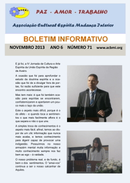 Boletim Informativo 71 - Associação Cultural Espírita Mudança Interior