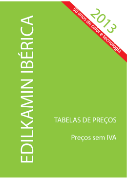 Tabela Edilkamin geral 2013