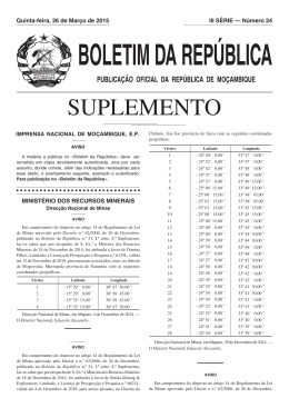 SUPLEMENTO - Portal do Governo de Mo&ccedil;ambique