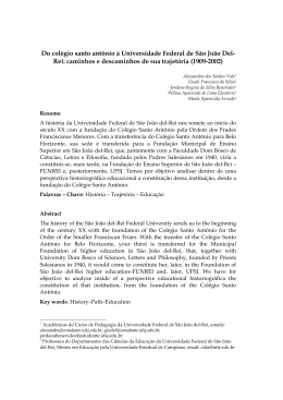 Do col&eacute;gio santo ant&ocirc;nio &agrave; Universidade Federal de S&atilde;o Jo&atilde;o Del