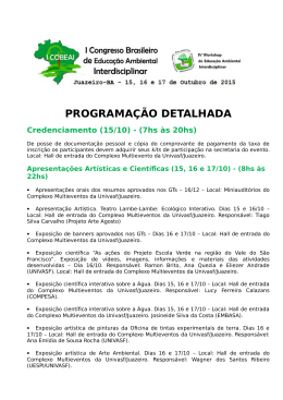 programação detalhada - I Congresso Brasileiro de Educação