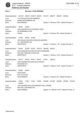 Endere&ccedil;o das Se&ccedil;&otilde;es - Tribunal Regional Eleitoral do Piau&iacute;