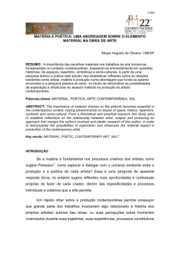 Di&aacute;logo do artista com a sua mat&eacute;ria