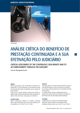 an&aacute;lise cr&iacute;tica do benef&iacute;cio de presta&ccedil;&atilde;o