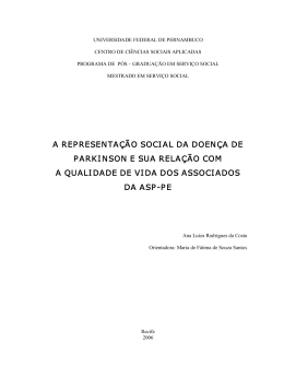 a representação social da doença de parkinson e sua relação com