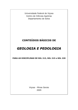 Geologia e Pedologia do Solo