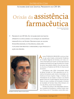 Orix&aacute;s da assist&ecirc;ncia farmac&ecirc;utica