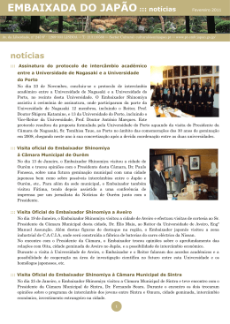 Notícias Janeiro-Fevereiro - Embaixada do Japão em Portugal