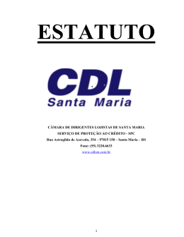 Estatuto CDL - CDL Santa Maria CDL Santa Maria