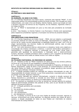 ESTATUTO DO PARTIDO REPUBLICANO DA ORDEM