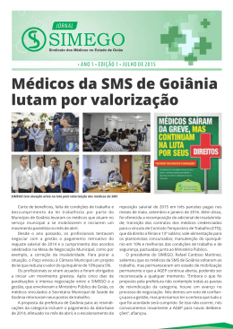 Jornal SIMEGO &ndash; Edi&ccedil;&atilde;o de Julho/2015