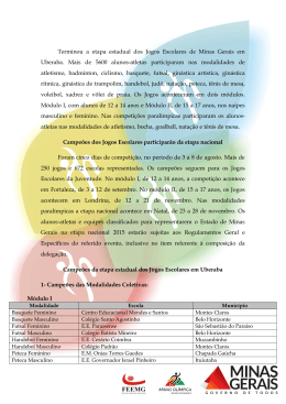 P&oacute;s-release estadual Uberaba