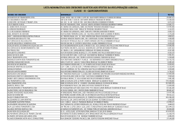 lista nominativa dos credores sujeitos aos efeitos da recuperação