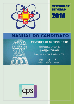 Manual do Candidato - CPS - Universidade Estadual de Ponta Grossa