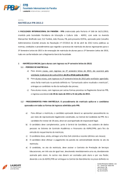 edital de matricula