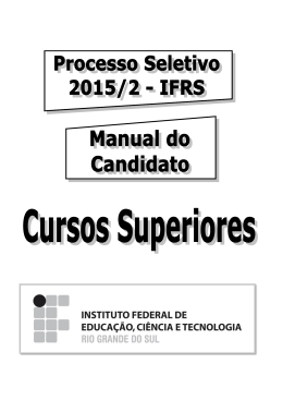 Manual do Candidato dos Cursos Superiores 2015/2