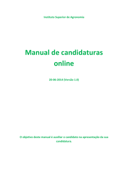 Manual de Apoio às Candidaturas online 2014-2015