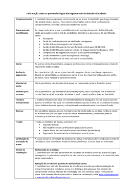 Informa&ccedil;&atilde;o sobre as provas de L&iacute;ngua Norueguesa e de
