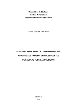 bullying, problemas de comportamento e adversidade familiar em