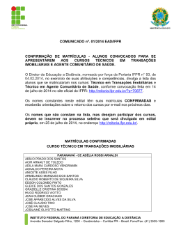 RESULTADO DA CONVOCA&Ccedil;&Atilde;O DE ALUNOS