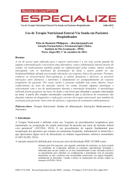 Uso de Terapia Nutricional Enteral Via Sonda em Pacientes