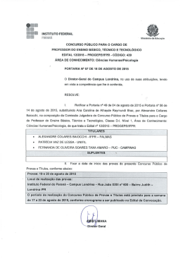 cONCuRSO PÚBLICO PARA O CARGO DE PROFESSOR