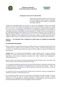 Disp&otilde;e sobre concurso para ingresso no cargo inicial da