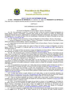 Lei 11.784 - Carreira de Magist&eacute;rio do Ensino B&aacute;sico