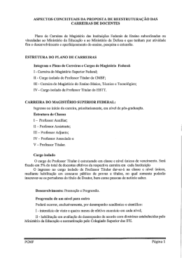Proposta do Governo Federal para Carreiras Docentes nas IFES