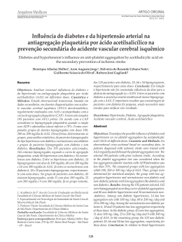 Influ&ecirc;ncia do diabetes e da hipertens&atilde;o arterial na antiagrega&ccedil;&atilde;o